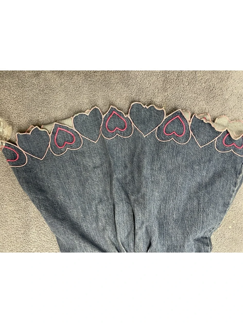 Gymboree Vintage Denim Dress with Embroidered Floral Size 5 2000s